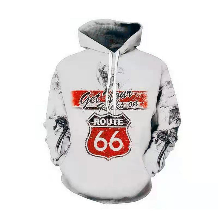 Herren Kapuzenpullover mit kreativem Route 66 Design Echoarchiv