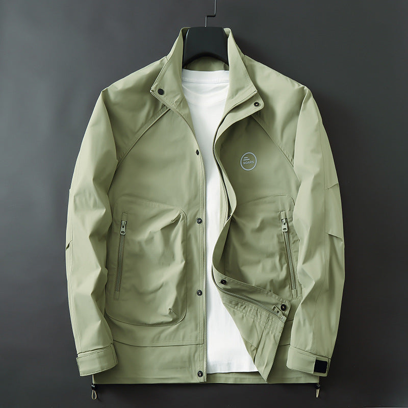 Herren Leichte technische Übergangsjacke mit Stehkragen, Reißverschluss und Multifunktionstaschen Echo Archiv