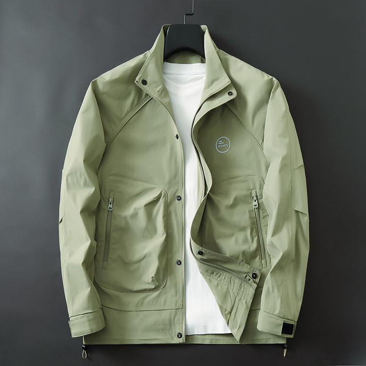 Herren Leichte technische Übergangsjacke mit Stehkragen, Reißverschluss und Multifunktionstaschen Echo Archiv