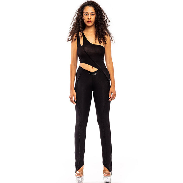 Damen asymmetrischer Jumpsuit mit modischem Cut-Out und eleganter Taillierung Echo Archiv