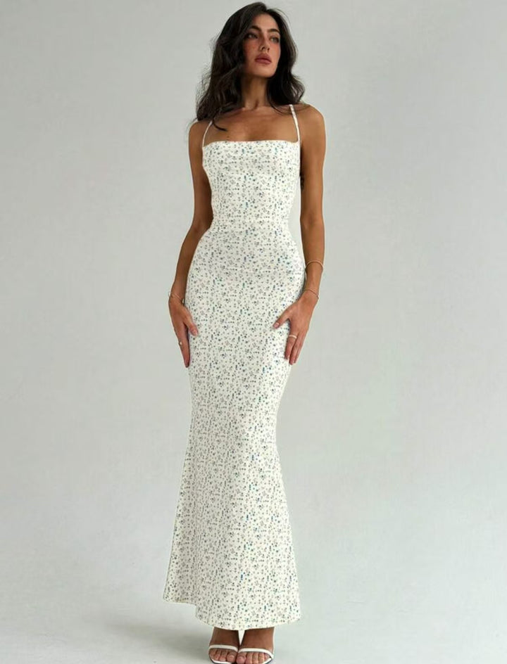 Damen Elegantes Sommerkleid mit zarten Blumenmuster und fließendem Schnitt Echo Archiv