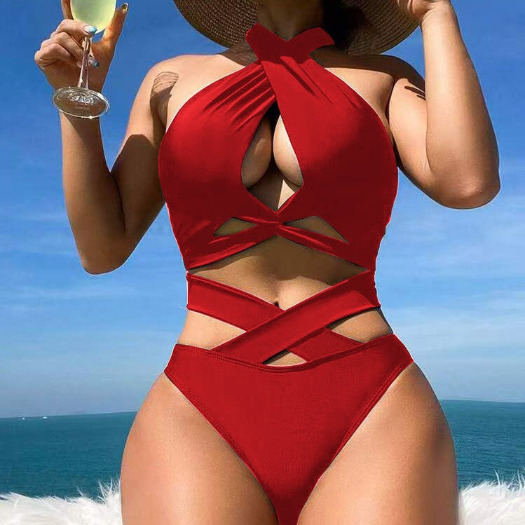 Damen Bikini-Set mit verstellbaren Trägern und elegantem Kreuzdesign Echo Archiv