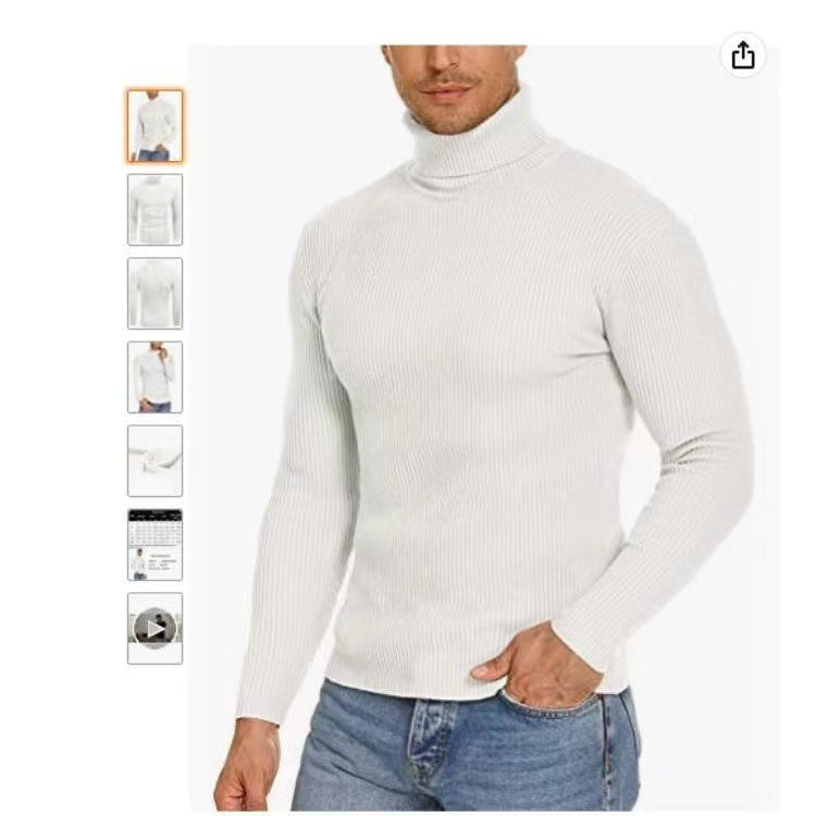 Herren Stehkragen Pullover aus ribbeltem Strick Echoarchiv
