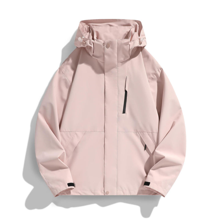 Damen Wasserabweisende Kapuzen‑Übergangsjacke mit verstellbarer Kapuze, verdeckter Frontblende und Multifunktionstaschen Echo Archiv