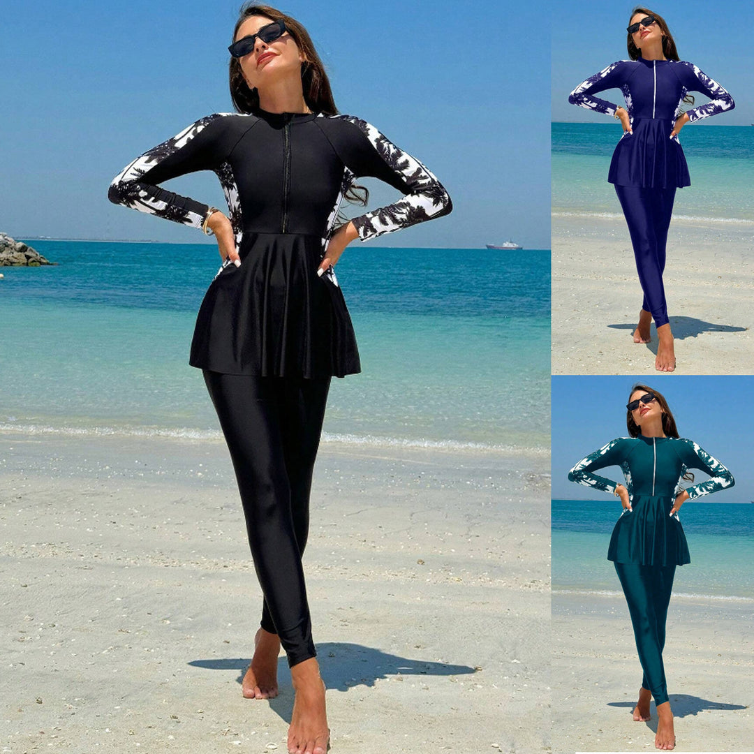 Damen Sportlicher UV-Schutz Schwimmanzug mit modischer Rüsche Echo Archiv