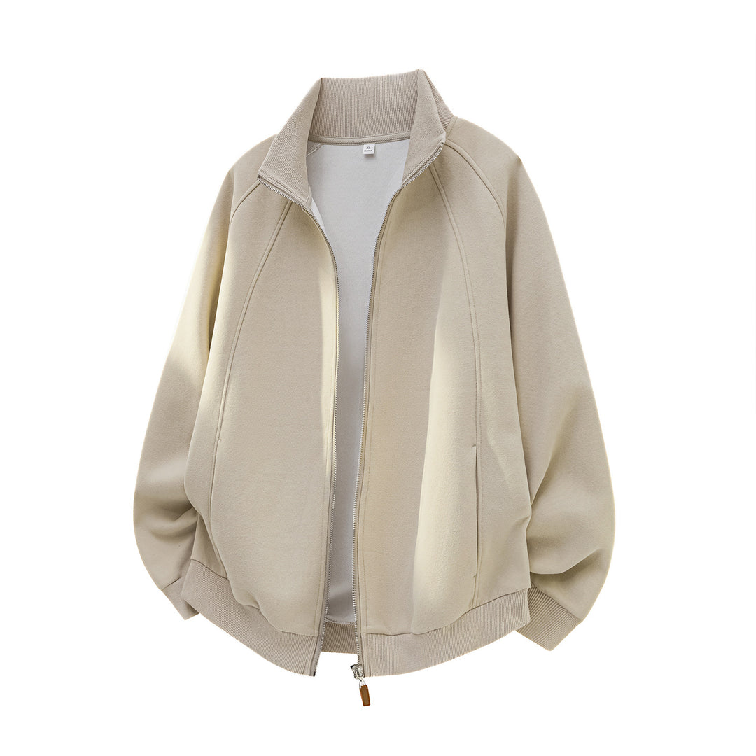 Unisex Oversize Reißverschluss-Sweatjacke mit Stehkragen und Raglanärmeln Echo Archiv