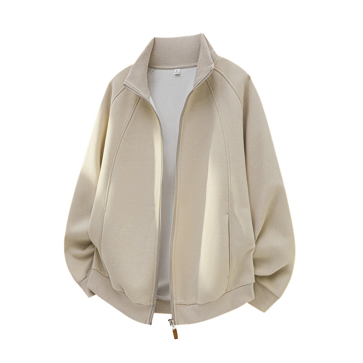 Unisex Oversize Reißverschluss-Sweatjacke mit Stehkragen und Raglanärmeln Echo Archiv