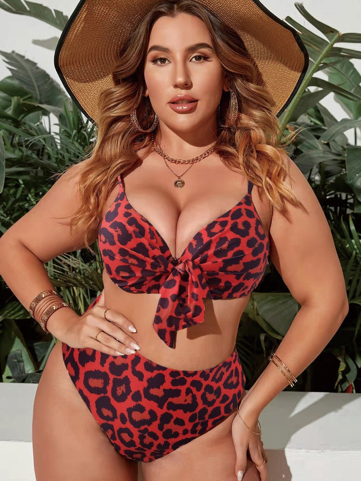 Damen Hochtailliertes Triangel-Bikini-Set mit Schleifen-Detail Echo Archiv