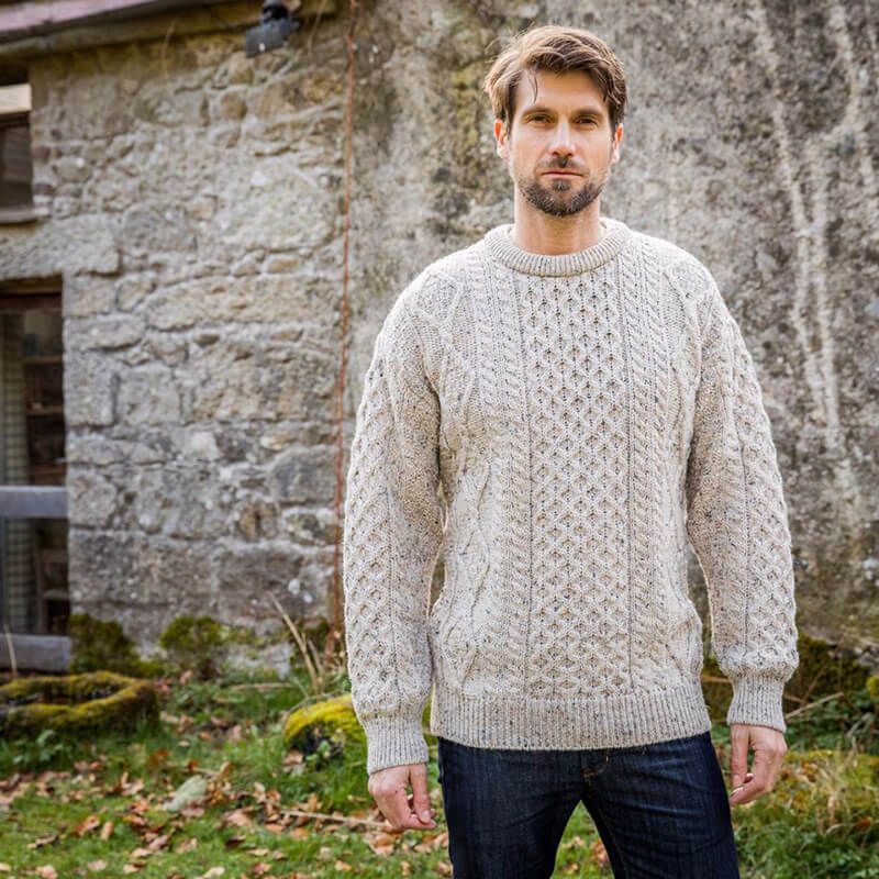 Herren Modischer Strickpullover mit Zopfmuster – Norvane