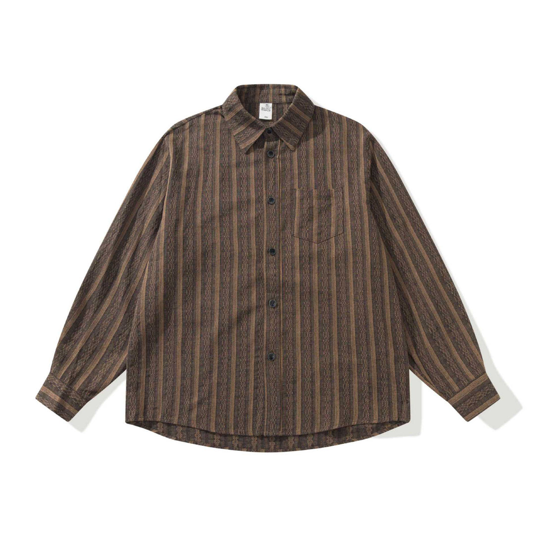 Unisex Lockeres Overshirt aus Leinenmischung mit Struktur und Brusttasche Echoarchiv