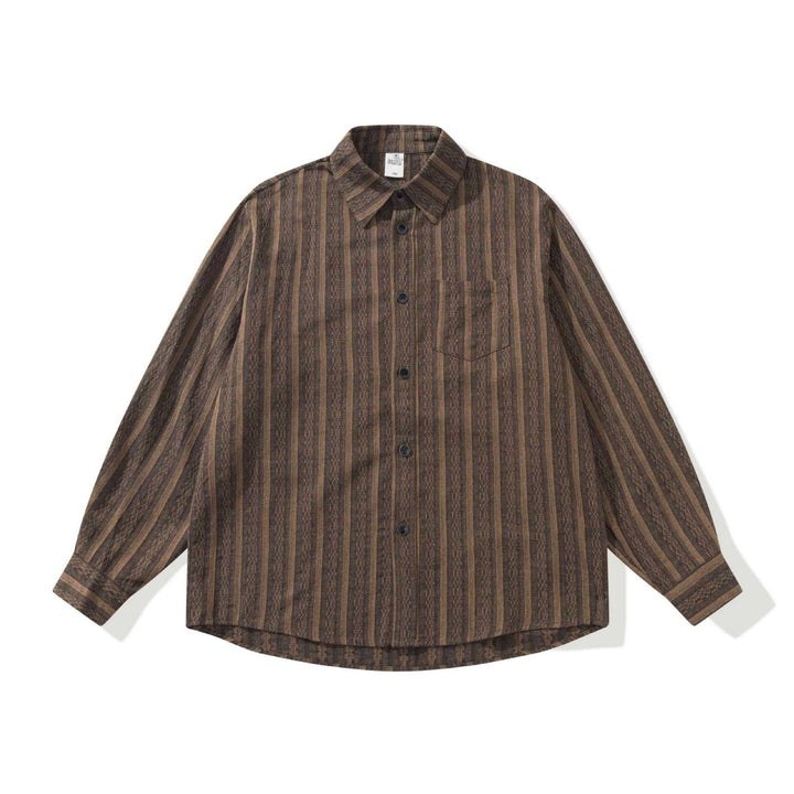 Unisex Lockeres Overshirt aus Leinenmischung mit Struktur und Brusttasche Echoarchiv