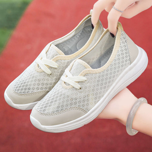 Damen nan atmungsaktiver Everyday-Slipper mit feinem Strickmesh, elastischer Zierschnürung und ergonomischer Dämpfungssohle Echo Archiv