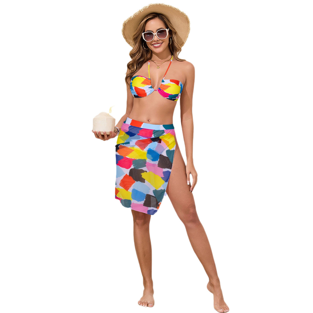 Damen Bandeau-Bikini mit farbenfrohem Wickelrock Echo Archiv