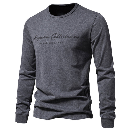 Herren nan minimalistisches Rundhals-Sweatshirt aus Baumwollmischung mit gerippten Bündchen Echo Archiv