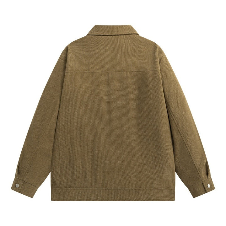 Herren Overshirt-Jacke im Utility-Design mit Druckknopfleiste und aufgesetzten Eingrifftaschen Echoarchiv