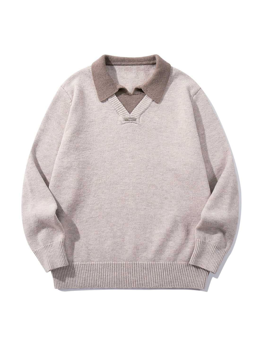 Herren Boxy-Strickpullover mit Polokragen und V‑Einsatz Echoarchiv