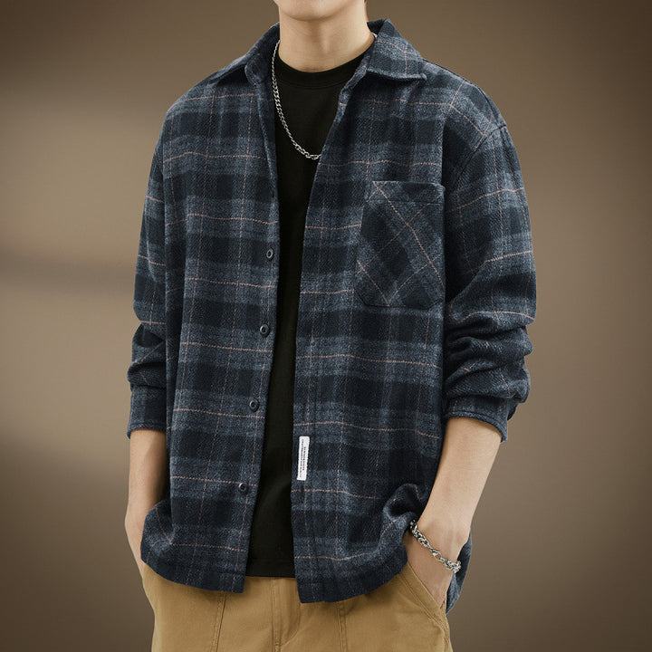 Herren Lässiges Karomuster Hemdjacke – Taviero