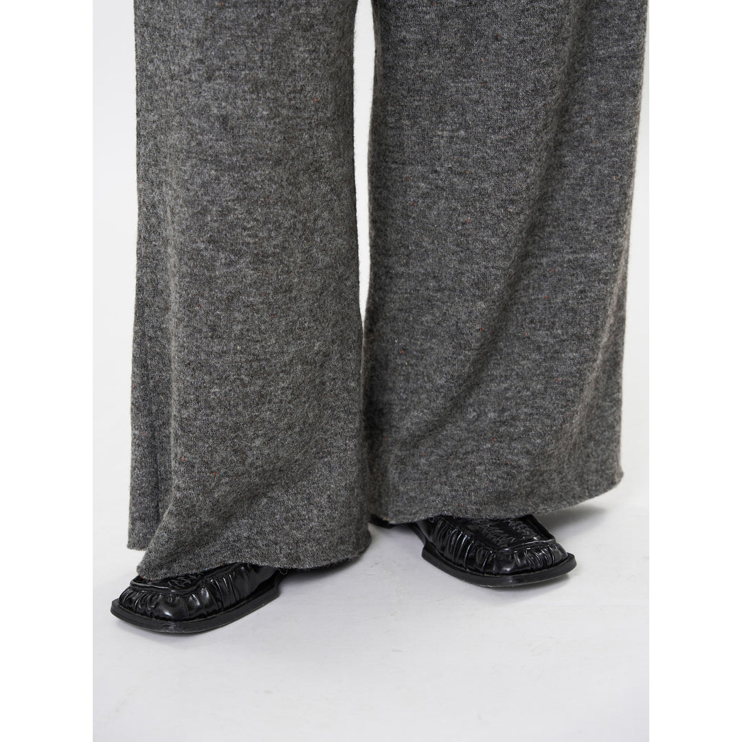 Damen Oversize Strick-Set mit kastigem Kurzarm-Pullover und weitem High‑Waist Palazzohose Echoarchiv