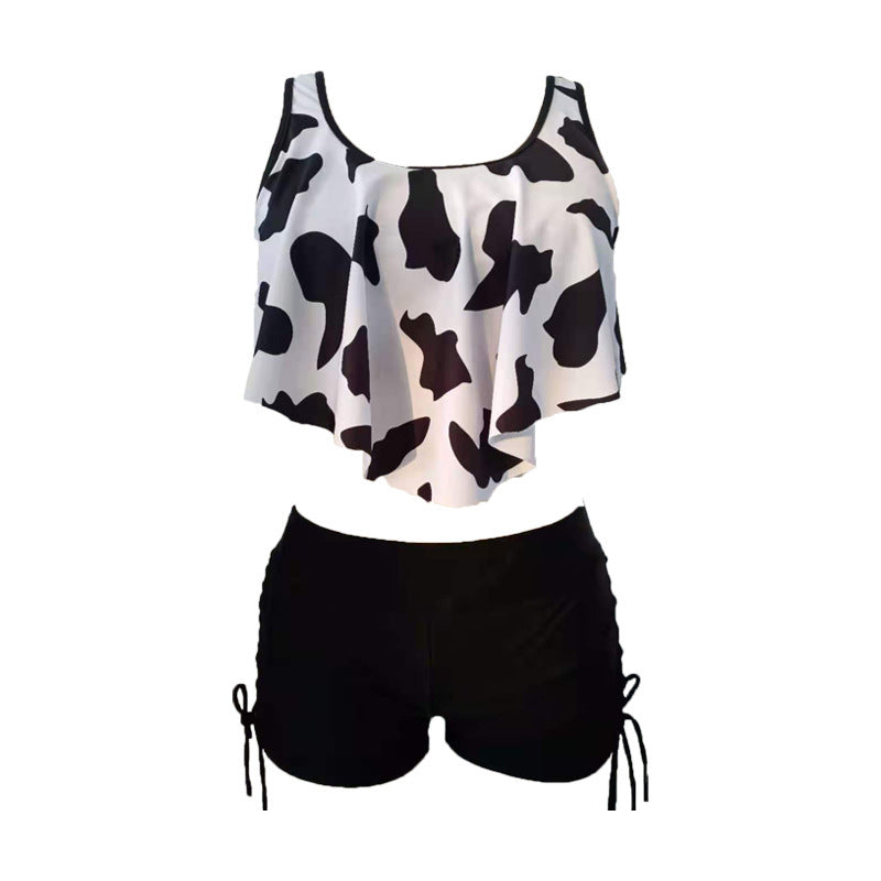 Damen Tankini-Set mit schwingendem Oberteil und schnüren an den Seiten Echo Archiv