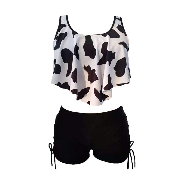 Damen Tankini-Set mit schwingendem Oberteil und schnüren an den Seiten Echo Archiv