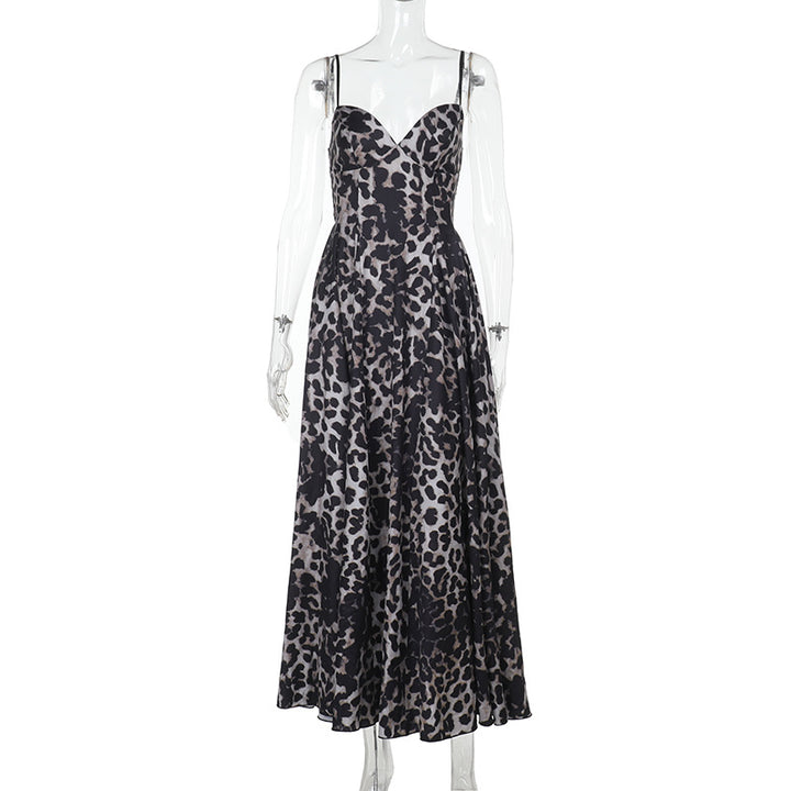 Damen Maxikleid mit figurbetontem Schnitt und floralem Leopardenmuster Echo Archiv