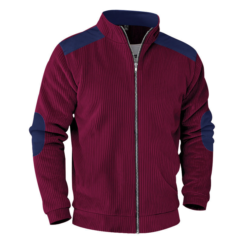 Herren sportliche Jacke mit strukturierten Ärmeln und Stehkragen Echoarchiv