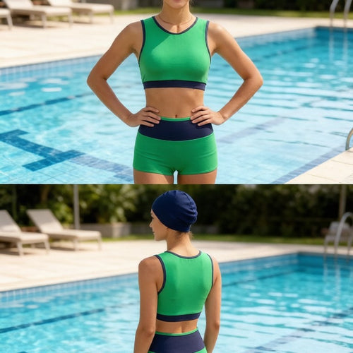 Damen Sportliches Bikini-Set mit hoch geschnittenem Höschen Echo Archiv