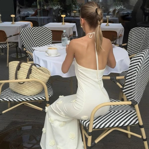 Damen Elegantes Maxikleid mit feinen Blumenapplikationen Echo Archiv