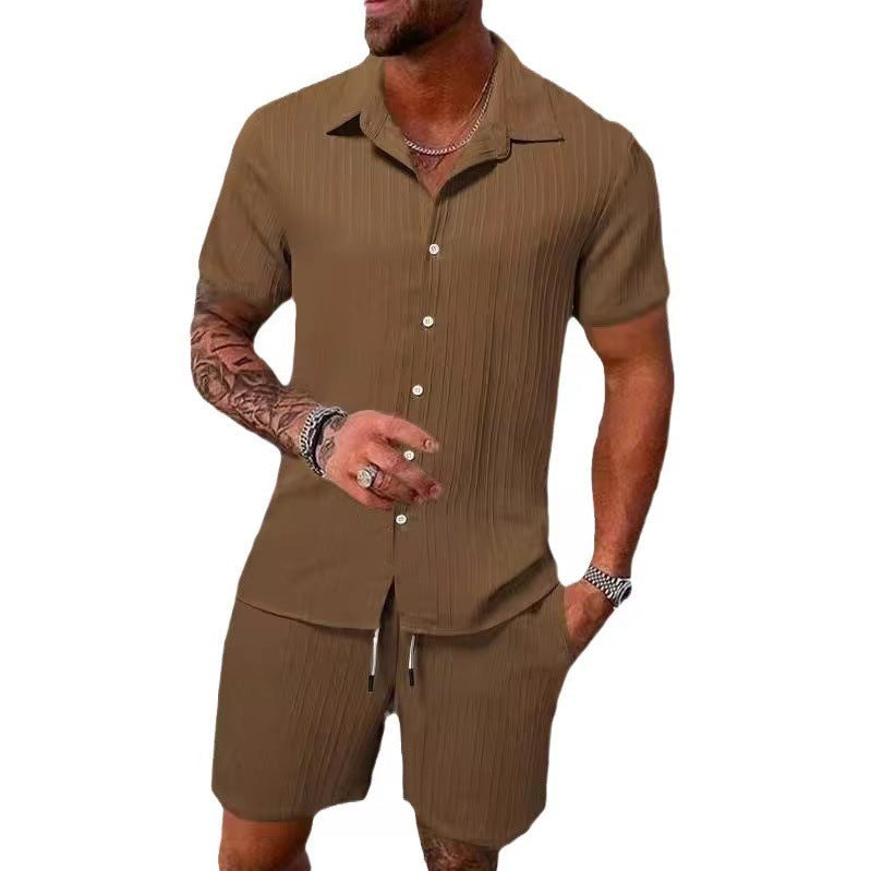 Herren atmungsaktives Sport-Set mit Kurzarm-Hemd und Shorts – Marzano