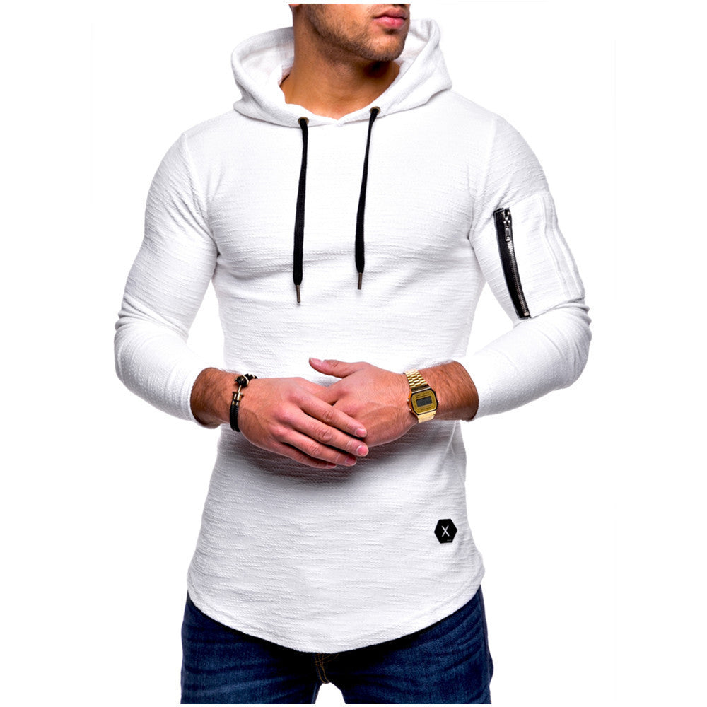 Herren lässiger Kapuzenpullover mit modischem Reißverschluss Echoarchiv