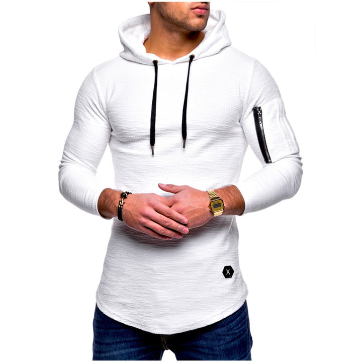 Herren lässiger Kapuzenpullover mit modischem Reißverschluss Echoarchiv