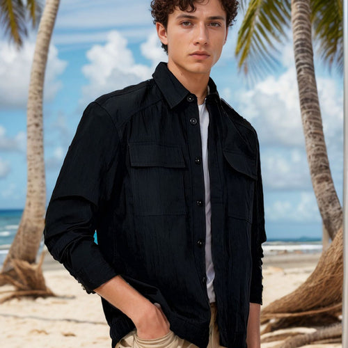 Herren Mehrzweck-Camp-Shirt mit praktischen Taschen und atmungsaktiven Eigenschaften Echoarchiv