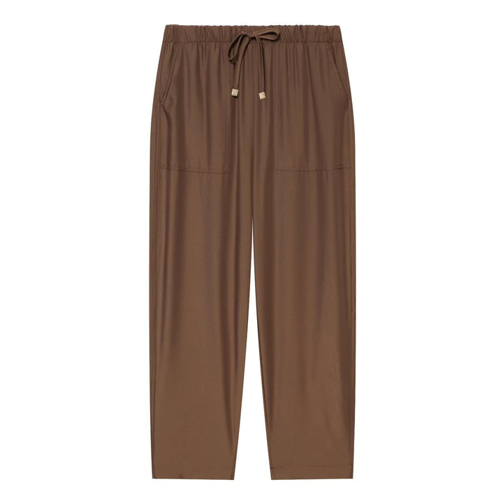 Damen Leichte Relaxed-Cropped-Loungehose mit Gummibund und Eingrifftaschen Echo Archiv