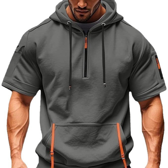 Herren Freizeit Hoodie mit modernen Reißverschlusstaschen Echoarchiv