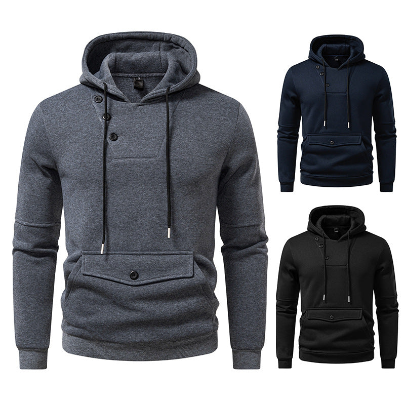 Herren Stylische Kapuzenpullover mit Knopfdetails Echoarchiv