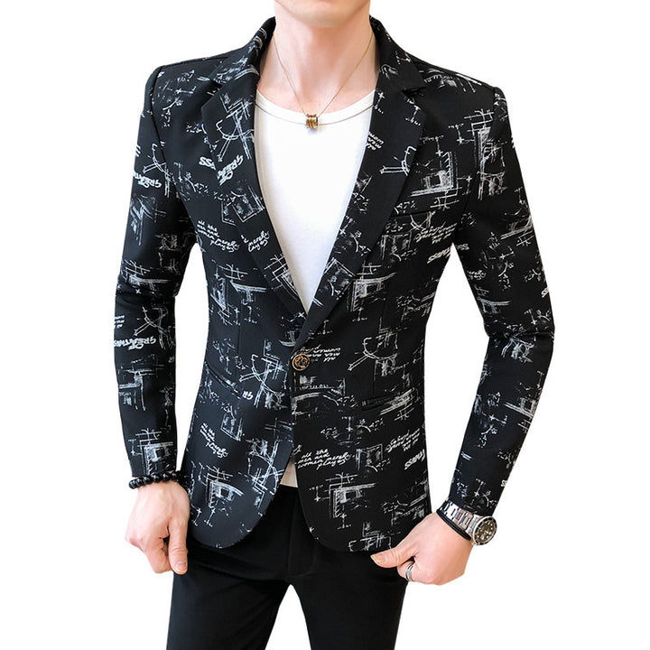 Herren eleganter Blazer mit modernem grafischem Design Echoarchiv