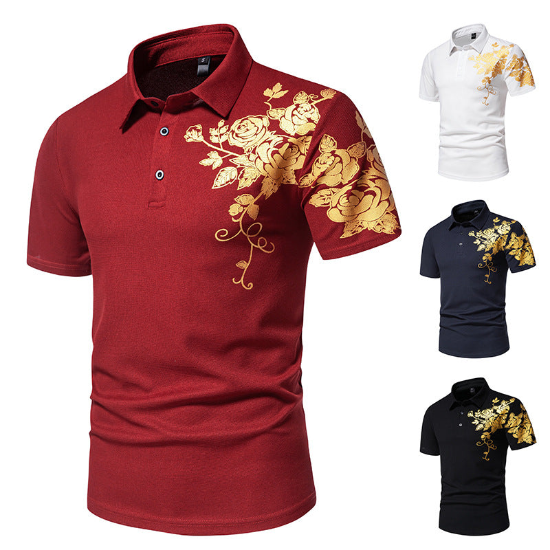 Herren Polohemd mit floraler Applikation Echoarchiv