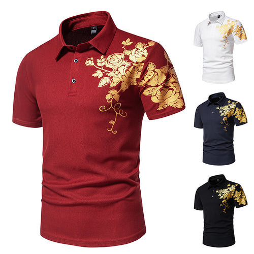 Herren Polohemd mit floraler Applikation Echoarchiv