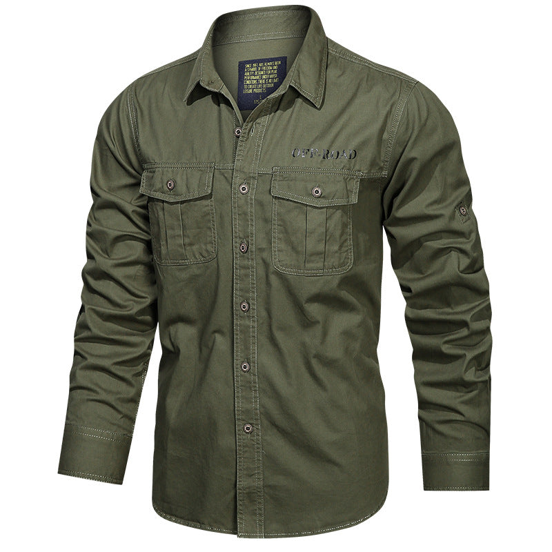 Herren nan robustes Utility-Hemd mit aufgesetzten Brusttaschen und Ärmelriegel Echo Archiv