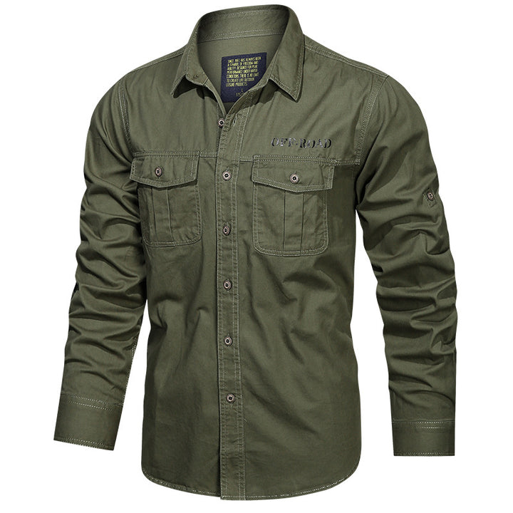 Herren nan robustes Utility-Hemd mit aufgesetzten Brusttaschen und Ärmelriegel Echo Archiv