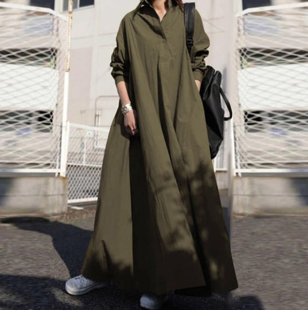 Damen Oversize-Hemdblusenkleid in A-Linie mit Hemdkragen Echo Archiv