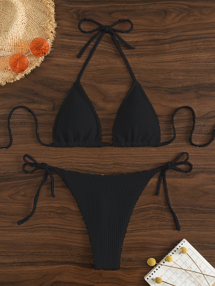 Damen Triangel-Bikini-Set mit verstellbaren Bindebändern Echo Archiv
