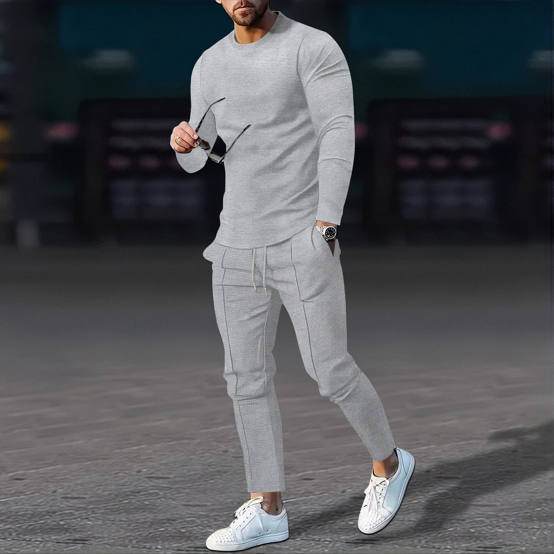 Herren bequemes Longsleeve- und Jogginganzug-Set Echoarchiv