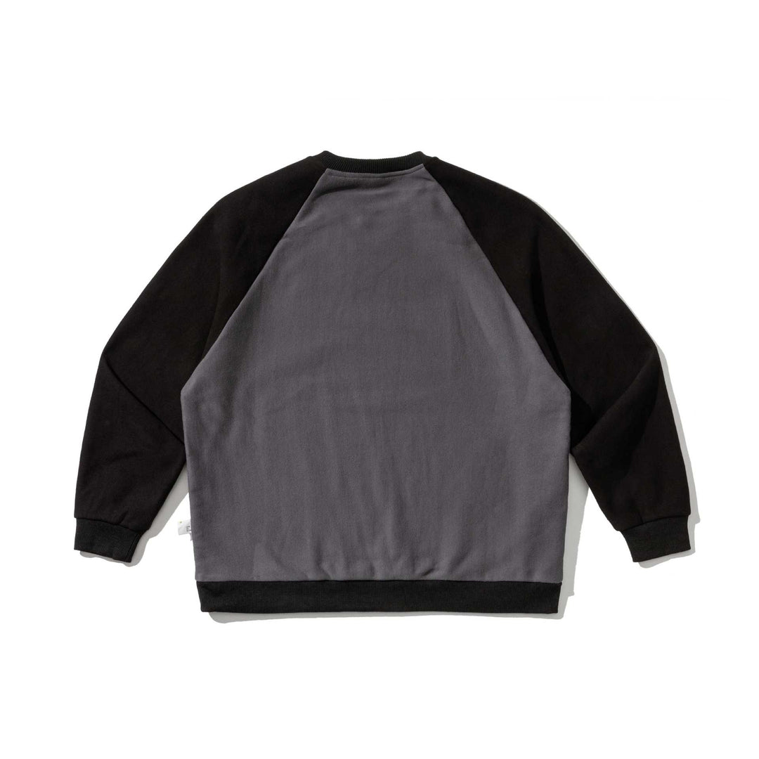 Herren Raglan-Sweatshirt mit gesticktem Logo und Kontrastärmeln aus leichtem Frottee Echoarchiv