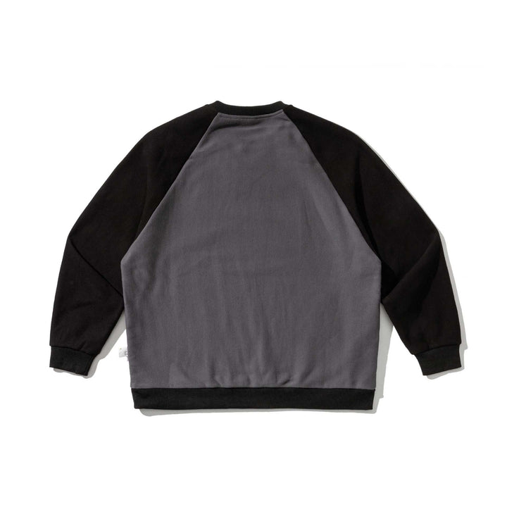 Herren Raglan-Sweatshirt mit gesticktem Logo und Kontrastärmeln aus leichtem Frottee Echoarchiv
