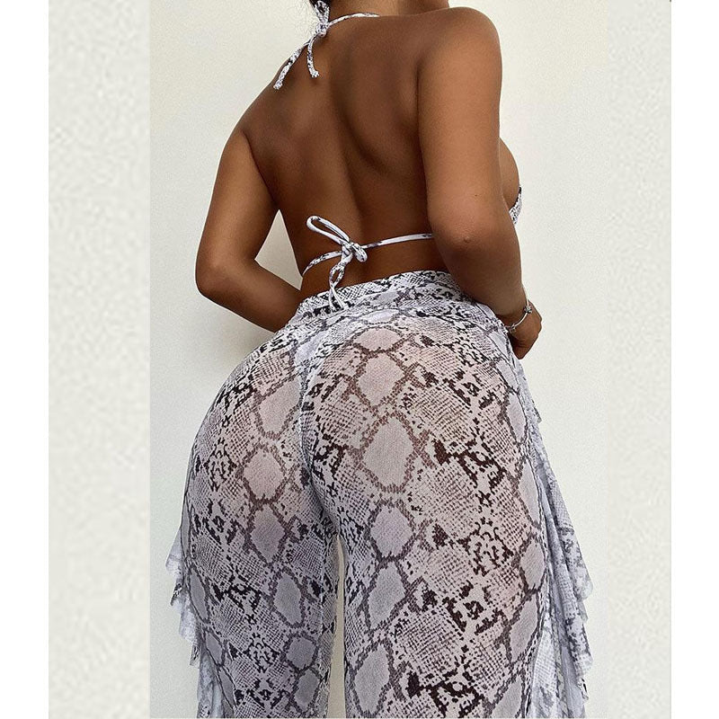 Damen Triangel-Bikini mit schicker Schlangeffekt-Wickelhose Echo Archiv