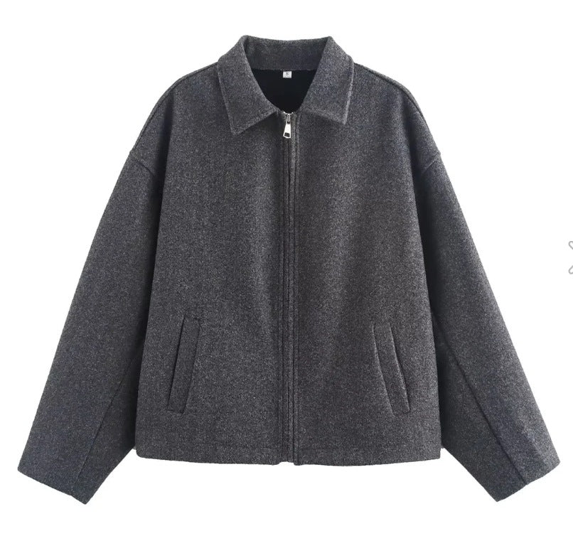 Damen 3100+ lässige kurze Fleece‑Blousonjacke im Boxy‑Cut mit Reißverschluss und Umlegekragen Echo Archiv