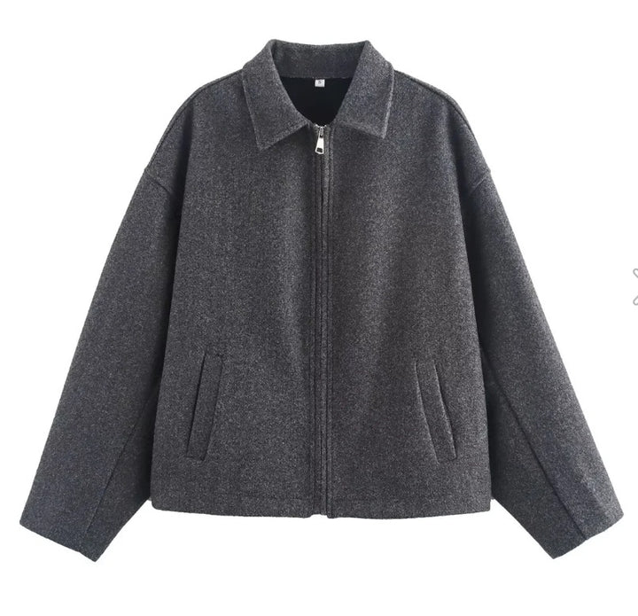 Damen 3100+ lässige kurze Fleece‑Blousonjacke im Boxy‑Cut mit Reißverschluss und Umlegekragen Echo Archiv