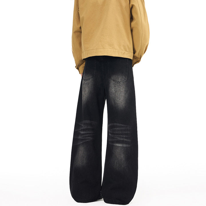 Herren Extrabreite Palazzo-Denim-Jeans mit tiefem Schritt und Used-Effekt Echo Archiv