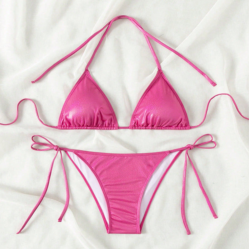 Damen Triangel-Bikini mit verstellbaren Bändern und glänzendem Finish Echo Archiv